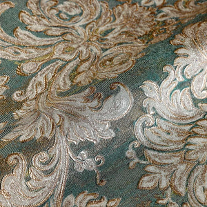 Luxury Green Damask Embossed 3D Embossed Wallpaper, Country Non-Woven Wall Covering, 41.7"W x 398"H, Washable Removable for L