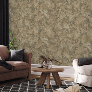 Luxury Green Abstract Metallic 3D Embossed Wallpaper, Industrial Non-Woven Wall Covering, 41.7"W x 614"H, Washable Removable 