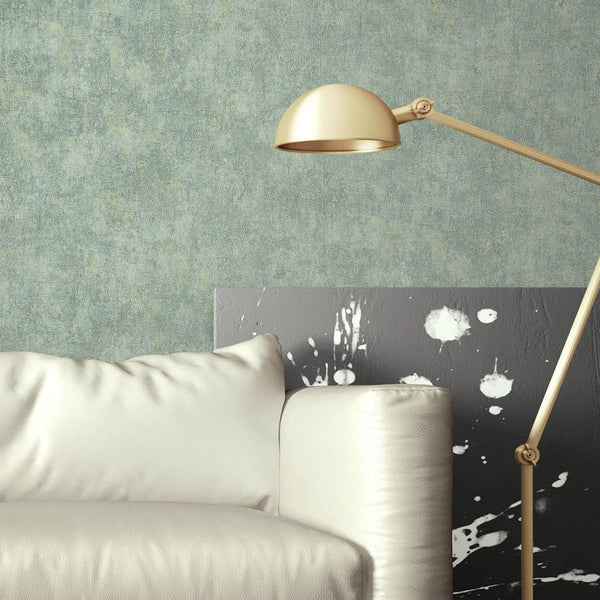 Luxury Green Distressed Textured 3D Embossed Wallpaper, Coastal Non-Woven Wall Covering, 41.7"W x 614"H, Washable Removable f