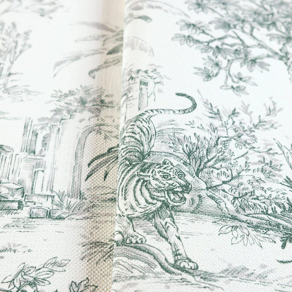 Luxury Green Toile Tropical Textured Wallpaper, Victorian Non-Woven Wall Covering, 41.7"W x 614"H, Washable Removable for Liv