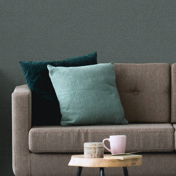 Luxury Blue Fabric Textured Wallpaper, Premium Non-Woven Wall Covering, 41.7"W x 398"H, Washable Removable for Living Room Be