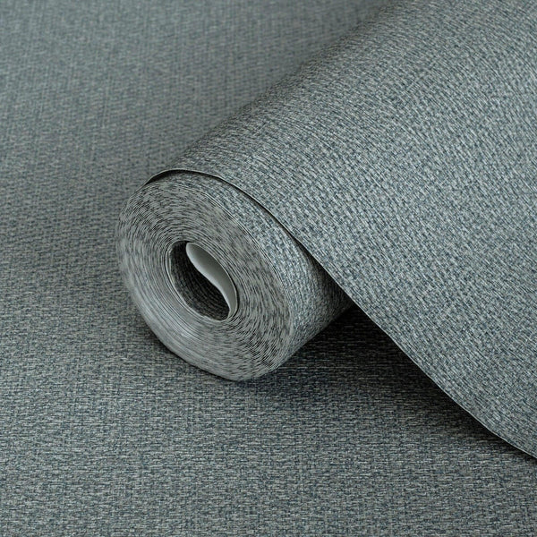 Luxury Blue Fabric Textured Wallpaper, Premium Non-Woven Wall Covering, 41.7"W x 398"H, Washable Removable for Living Room Be
