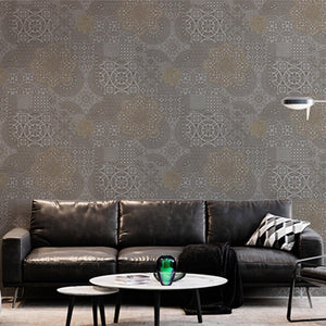 Luxury Gray Abstract Damask 3D Embossed Wallpaper, Premium Non-Woven Wall Covering, 41.7"W x 398"H, Washable Removable for Li