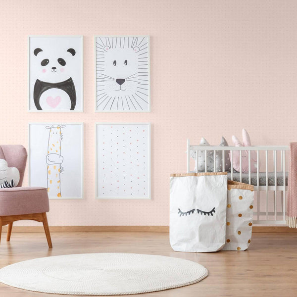 Luxury Pink Textured Wallpaper, Premium Non-Woven Wall Covering, 41.7"W x 614"H, Washable Removable for Living Room Bedroom A