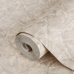 Luxury Beige Textured Wallpaper, Premium Non-Woven Wall Covering, 41.7"W x 398"H, Washable Removable for Living Room Bedroom 