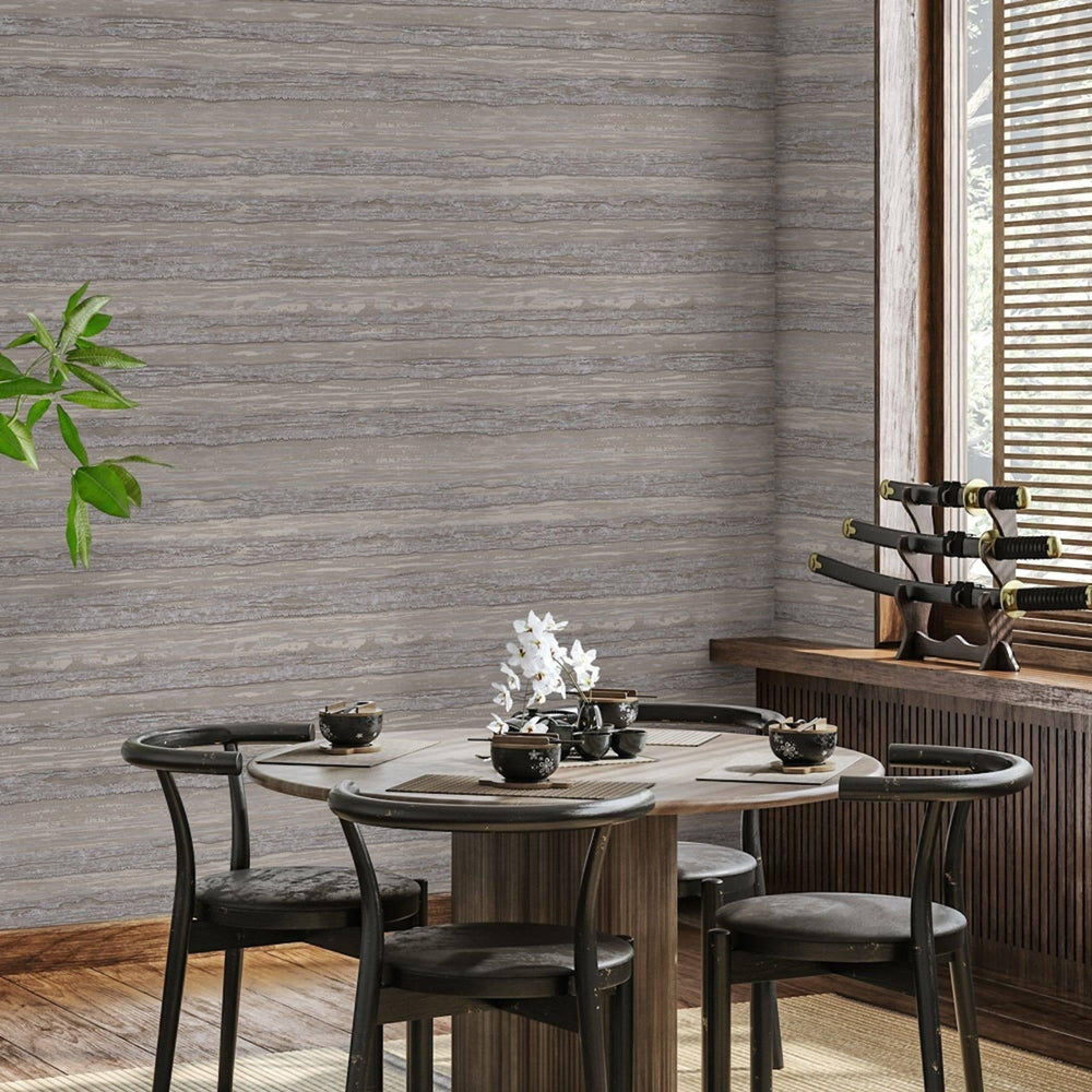 Luxury Beige Striped Stripe Glossy Wallpaper, Farmhouse Non-Woven Wall Covering, 41.7"W x 614"H, Washable Removable for Livin