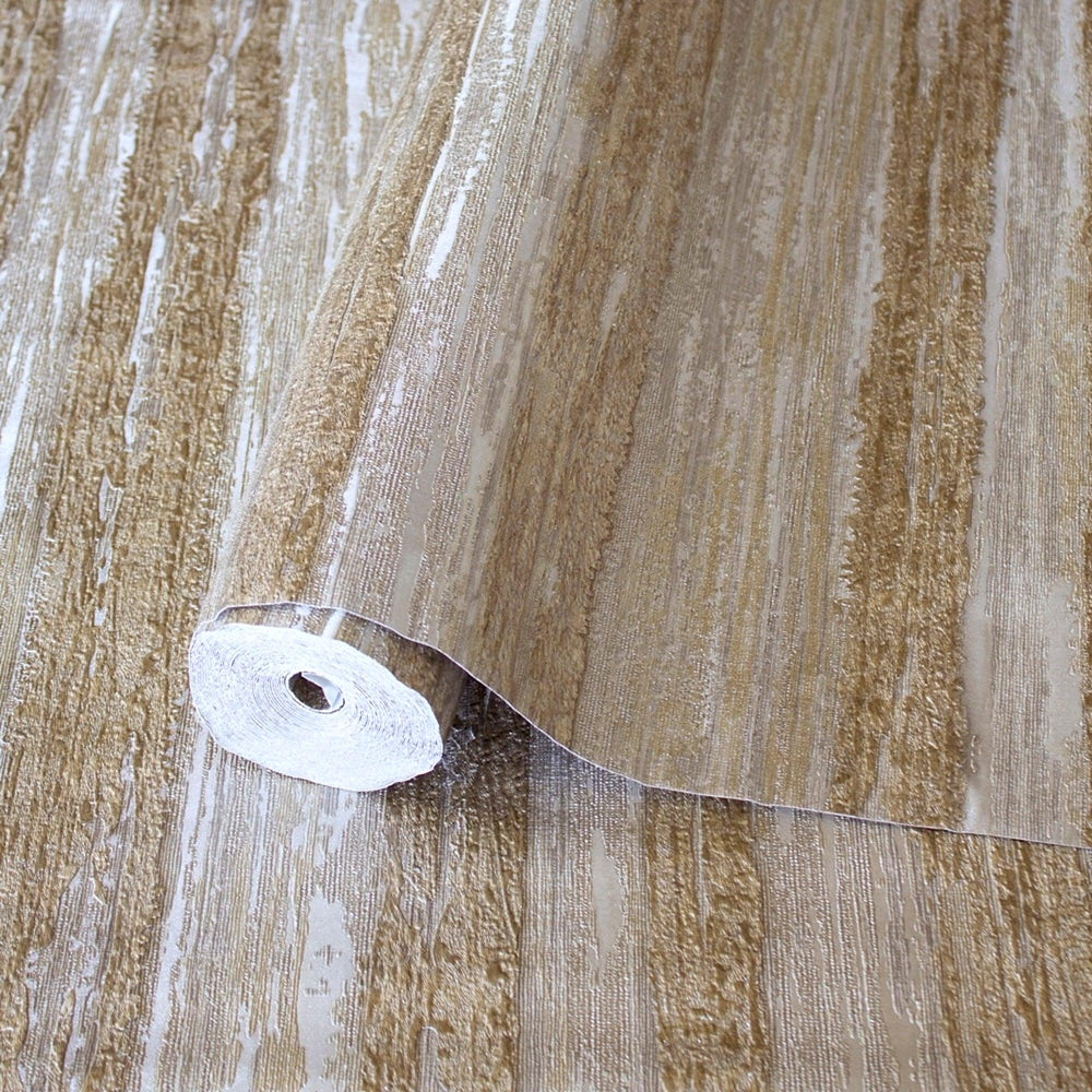 Luxury Brown Striped Stripe Glossy Wallpaper, Boho Non-Woven Wall Covering, 41.7"W x 614"H, Washable Removable for Living Roo