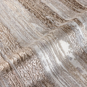 Luxury Brown Striped Stripe Glossy Wallpaper, Boho Non-Woven Wall Covering, 41.7"W x 614"H, Washable Removable for Living Roo