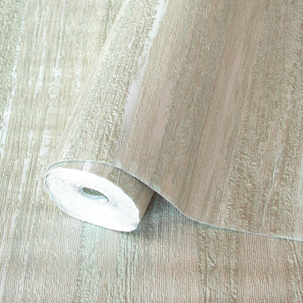 Luxury Beige Striped Stripe Glossy Wallpaper, Country Non-Woven Wall Covering, 41.7"W x 614"H, Washable Removable for Living 