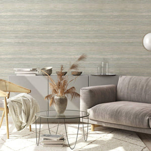 Luxury Beige Striped Stripe Glossy Wallpaper, Country Non-Woven Wall Covering, 41.7"W x 614"H, Washable Removable for Living 