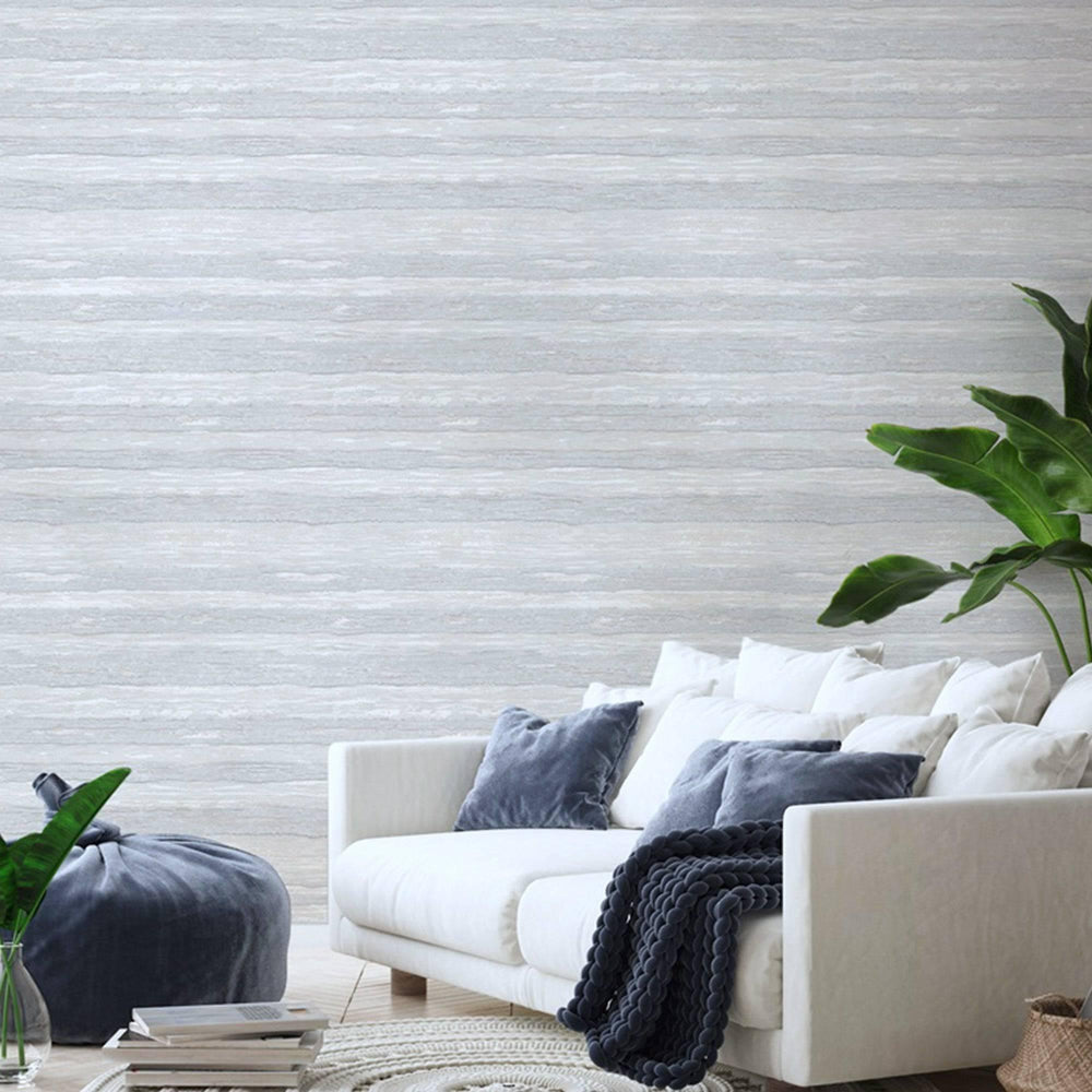 Luxury Gray Striped Stripe Glossy Wallpaper, Premium Non-Woven Wall Covering, 41.7"W x 614"H, Washable Removable for Living R