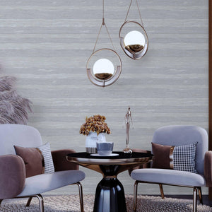 Luxury Gray Striped Stripe Glossy Wallpaper, Premium Non-Woven Wall Covering, 41.7"W x 614"H, Washable Removable for Living R