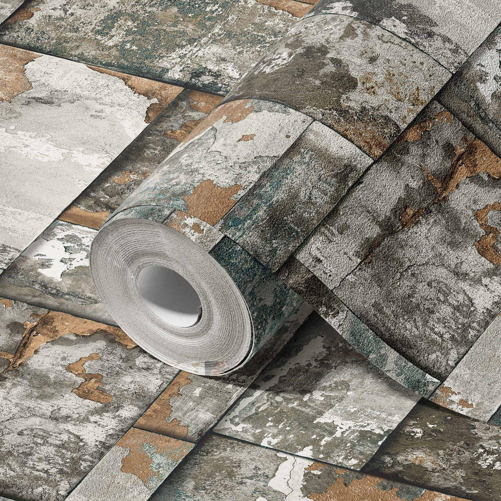 Luxury Beige Stone Embossed 3D Embossed Wallpaper, Industrial Non-Woven Wall Covering, 41.7"W x 398"H, Washable Removable for