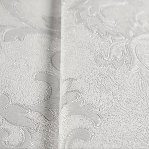 Luxury Silver Damask Textured 3D Embossed Wallpaper, Glam Non-Woven Wall Covering, 41.7"W x 398"H, Washable Removable for Liv