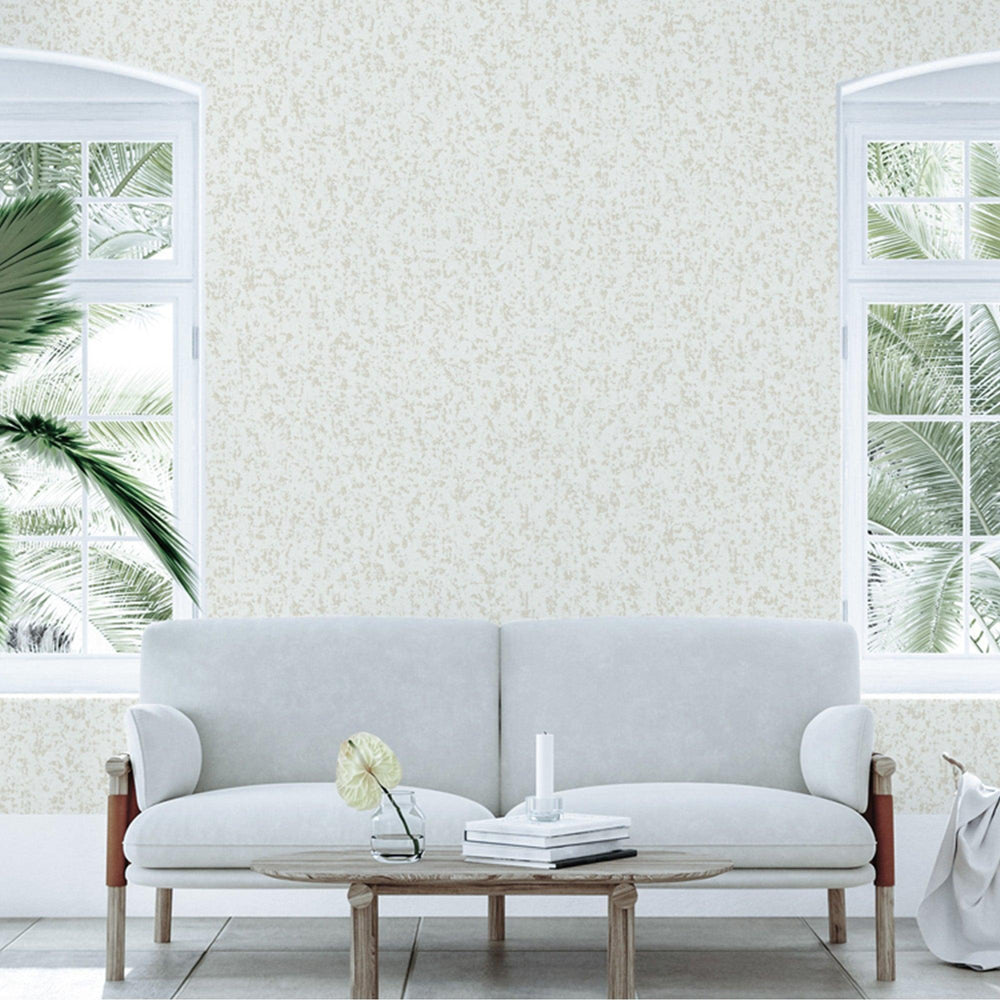 Luxury Ivory Abstract Textured 3D Embossed Wallpaper, Glam Non-Woven Wall Covering, 41.7"W x 398"H, Washable Removable for Li