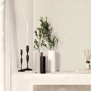 Luxury Ivory Geometric Embossed 3D Embossed Wallpaper, Coastal Non-Woven Wall Covering, 41.7"W x 614"H, Washable Removable fo