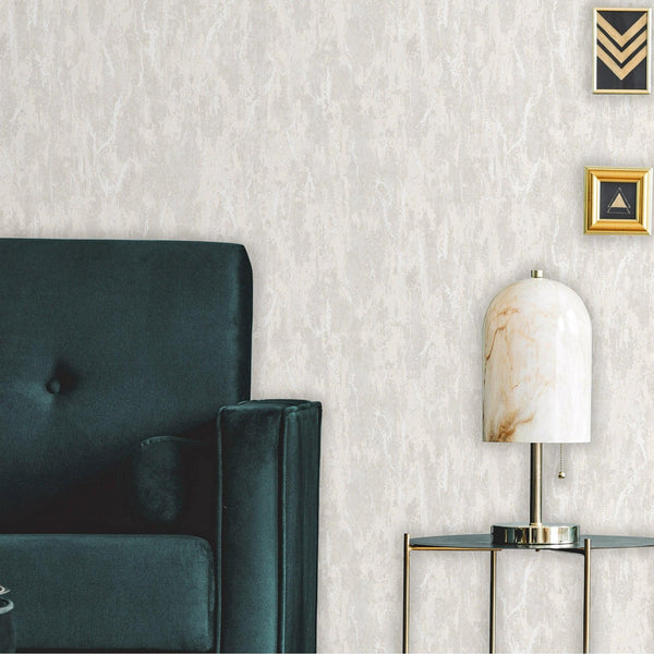 Luxury Ivory Abstract Distressed Wallpaper, Coastal Non-Woven Wall Covering, 41.7"W x 398"H, Washable Removable for Living Ro