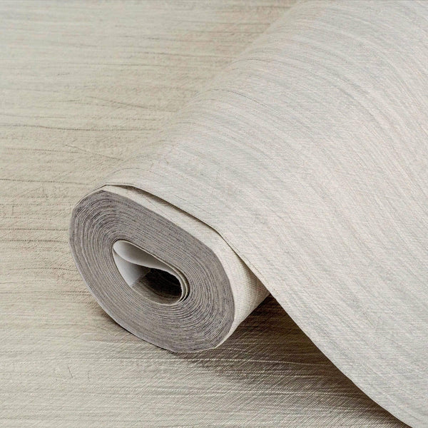 Luxury Ivory Stripe Textured 3D Embossed Wallpaper, Traditional Non-Woven Wall Covering, 41.7"W x 398"H, Washable Removable f