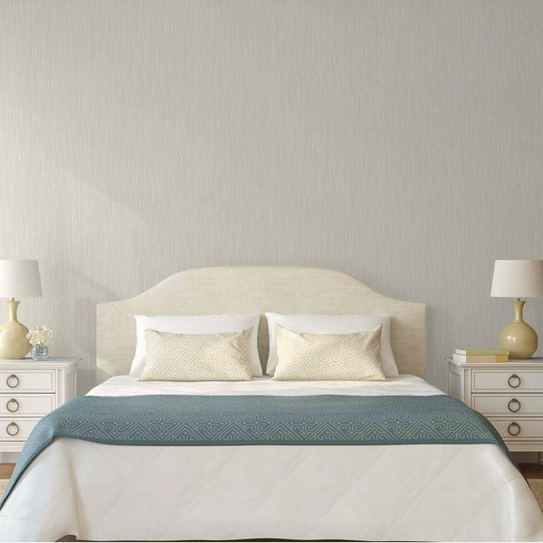 Luxury Ivory Stripe Textured 3D Embossed Wallpaper, Traditional Non-Woven Wall Covering, 41.7"W x 398"H, Washable Removable f