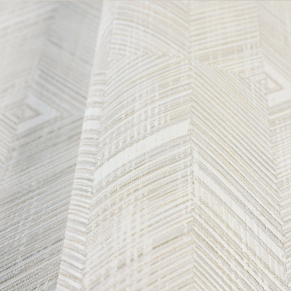 Luxury Ivory Geometric Textured Wallpaper, Coastal Non-Woven Wall Covering, 41.7"W x 614"H, Washable Removable for Living Roo