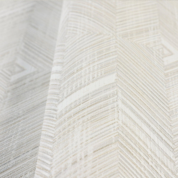 Luxury Ivory Geometric Textured Wallpaper, Coastal Non-Woven Wall Covering, 41.7"W x 614"H, Washable Removable for Living Roo