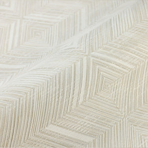 Luxury Ivory Geometric Textured Wallpaper, Coastal Non-Woven Wall Covering, 41.7"W x 614"H, Washable Removable for Living Roo