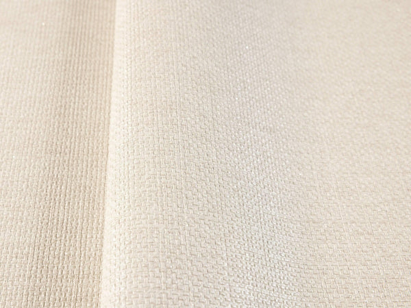 Luxury Ivory Fabric Textured Wallpaper, Traditional Non-Woven Wall Covering, 41.7"W x 614"H, Washable Removable for Living Ro
