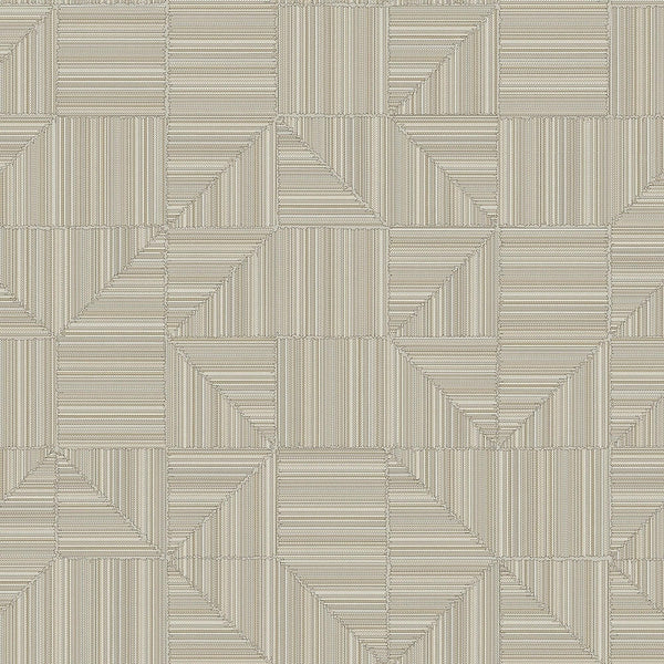Luxury Ivory Geometric Textured Wallpaper, Contemporary Non-Woven Wall Covering, 41.7"W x 614"H, Washable Removable for Livin