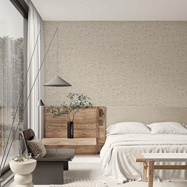 Luxury Ivory Textured Embossed 3D Embossed Wallpaper, Lodge Non-Woven Wall Covering, 41.7"W x 614"H, Washable Removable for L