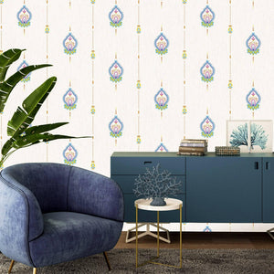Luxury Ivory Striped Stripe Textured Wallpaper, Boho Non-Woven Wall Covering, 41.7"W x 614"H, Washable Removable for Living R