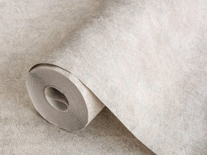 Luxury Ivory Distressed Metallic 3D Embossed Wallpaper, Contemporary Non-Woven Wall Covering, 41.7"W x 614"H, Washable Remova