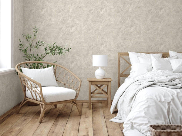Luxury Ivory Distressed Metallic 3D Embossed Wallpaper, Contemporary Non-Woven Wall Covering, 41.7"W x 614"H, Washable Remova