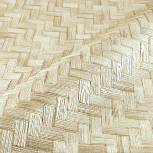 Luxury Beige Chevron Geometric 3D Embossed Wallpaper, Boho Non-Woven Wall Covering, 41.7"W x 614"H, Washable Removable for Li