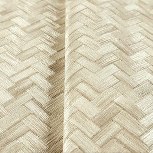 Luxury Beige Chevron Geometric 3D Embossed Wallpaper, Boho Non-Woven Wall Covering, 41.7"W x 614"H, Washable Removable for Li