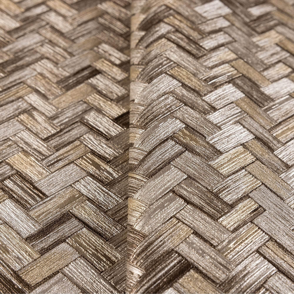 Luxury Brown Chevron Geometric 3D Embossed Wallpaper, Farmhouse Non-Woven Wall Covering, 41.7"W x 614"H, Washable Removable f