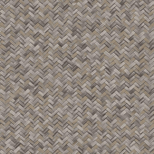 Luxury Brown Chevron Geometric 3D Embossed Wallpaper, Farmhouse Non-Woven Wall Covering, 41.7"W x 614"H, Washable Removable f