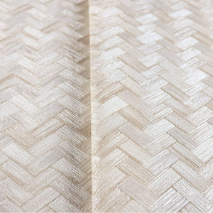 Luxury Cream Chevron Geometric 3D Embossed Wallpaper, Country Non-Woven Wall Covering, 41.7"W x 614"H, Washable Removable for