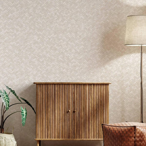 Luxury Cream Chevron Geometric 3D Embossed Wallpaper, Country Non-Woven Wall Covering, 41.7"W x 614"H, Washable Removable for