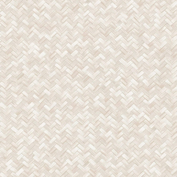 Luxury Cream Chevron Geometric 3D Embossed Wallpaper, Country Non-Woven Wall Covering, 41.7"W x 614"H, Washable Removable for