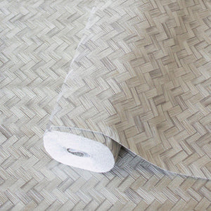 Luxury Gray Chevron Geometric 3D Embossed Wallpaper, Traditional Non-Woven Wall Covering, 41.7"W x 614"H, Washable Removable 