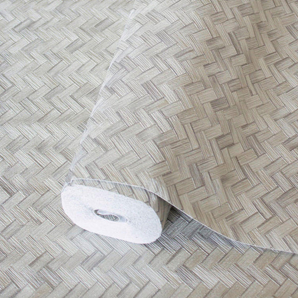 Luxury Gray Chevron Geometric 3D Embossed Wallpaper, Traditional Non-Woven Wall Covering, 41.7"W x 614"H, Washable Removable 