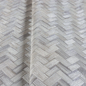 Luxury Gray Chevron Geometric 3D Embossed Wallpaper, Traditional Non-Woven Wall Covering, 41.7"W x 614"H, Washable Removable 