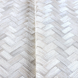 Luxury Ivory Chevron Geometric 3D Embossed Wallpaper, Coastal Non-Woven Wall Covering, 41.7"W x 614"H, Washable Removable for