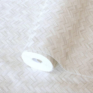 Luxury Ivory Chevron Geometric 3D Embossed Wallpaper, Coastal Non-Woven Wall Covering, 41.7"W x 614"H, Washable Removable for