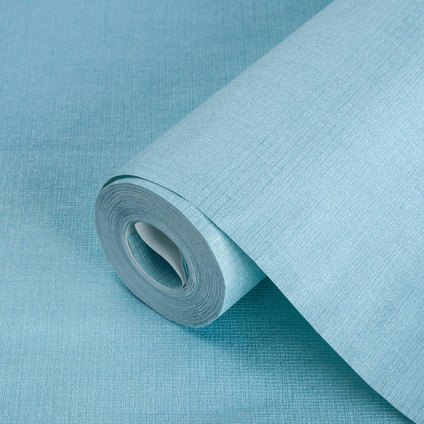 Luxury Blue Textured Wallpaper, Premium Non-Woven Wall Covering, 41.7"W x 614"H, Washable Removable for Living Room Bedroom A