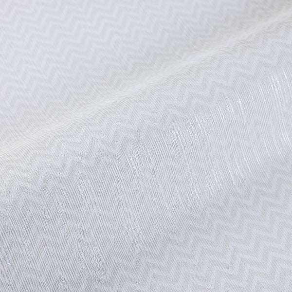 Luxury White Chevron Textured Wallpaper, Premium Non-Woven Wall Covering, 41.7"W x 614"H, Washable Removable for Living Room 