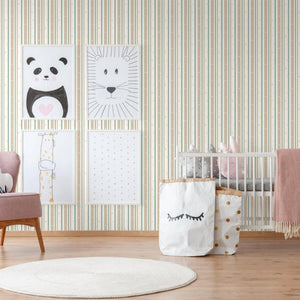 Luxury White Striped Textured Wallpaper, Premium Non-Woven Wall Covering, 41.7"W x 614"H, Washable Removable for Living Room 