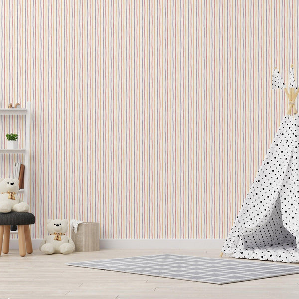 Luxury White Striped Textured Wallpaper, Premium Non-Woven Wall Covering, 41.7"W x 614"H, Washable Removable for Living Room 