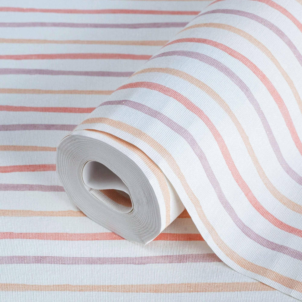 Luxury White Striped Textured Wallpaper, Premium Non-Woven Wall Covering, 41.7"W x 614"H, Washable Removable for Living Room 