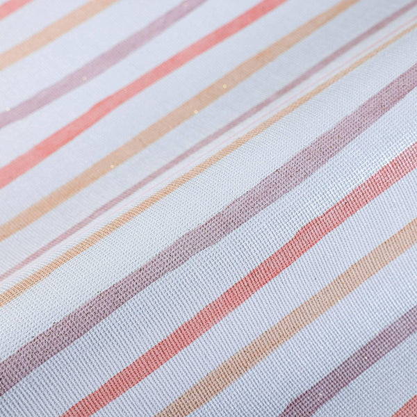 Luxury White Striped Textured Wallpaper, Premium Non-Woven Wall Covering, 41.7"W x 614"H, Washable Removable for Living Room 